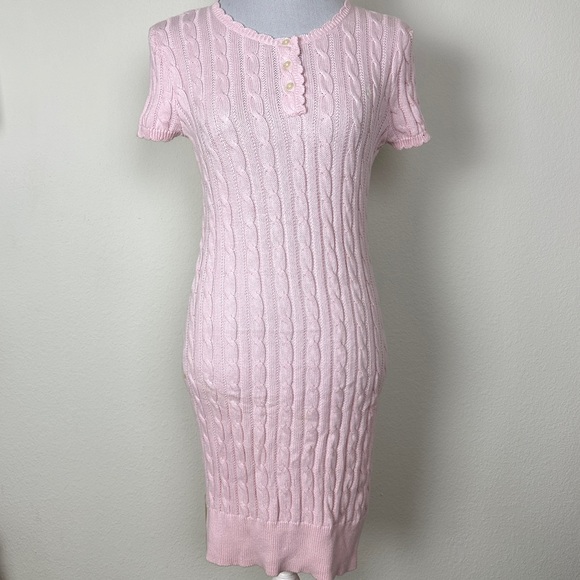 Polo Ralph Lauren Dresses & Skirts - POLO RALPH LAUREN Pink Cable Knit Dress Size XL